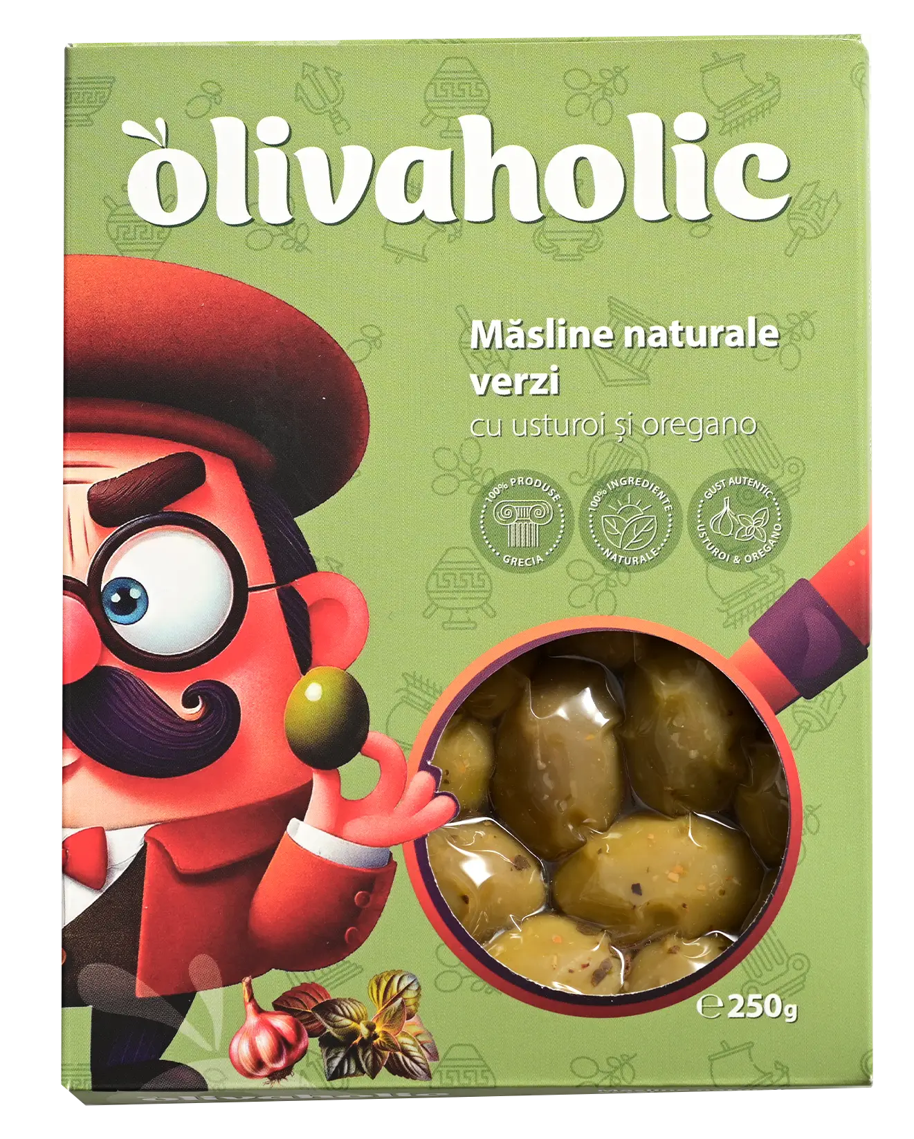 Olivaholic Green Olives with Garlic & Oregano